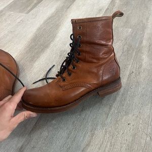 Frye Veronica Combat Boot in Caramel